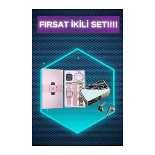Bileklikli Amoled Ekran Akıllı Saat ve Dijital Göstergeli Kablosuz Bluetooth Kulaklık ANC/ ENC