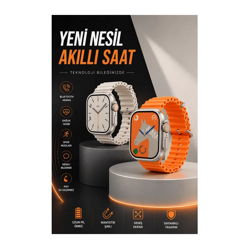 Akıllı Saat Bluetooth Bağlantılı Uyku ve Sağlık Takibi