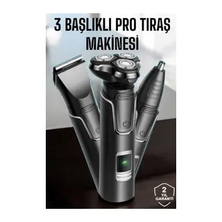 Yüksek Performanslı 3 Başlıklı Profesyonel Tıraş Makinesi