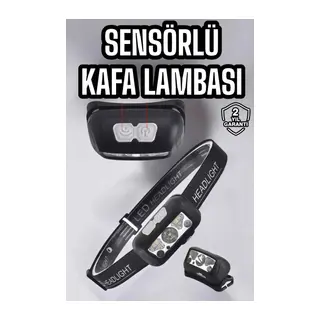 Kafa Lambası Kamp Lambası Sensörlü Şarjlı Ayarlanabilir