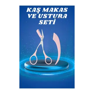 Profesyonel Taraklı Kaş Usturası ve Kaş Makası Bıyık Alma Kaş Usturası