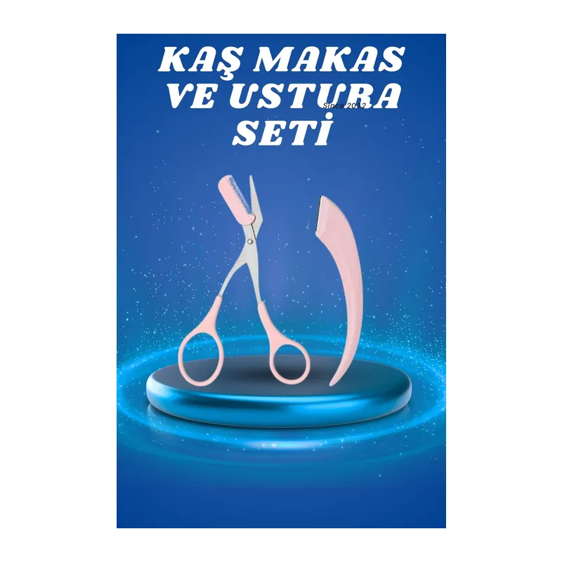Profesyonel Taraklı Kaş Usturası ve Kaş Makası Bıyık Alma Kaş Usturası