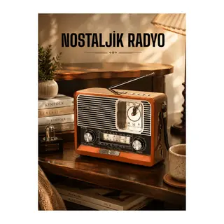 Ahşap Görünümlü Retro Bluetooth Radyo USB,AUX Ve SD Kart Girişli