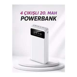 4 Çıkışlı 20.000 MAH Powerbank Taşınabilir Çoklu Giriş