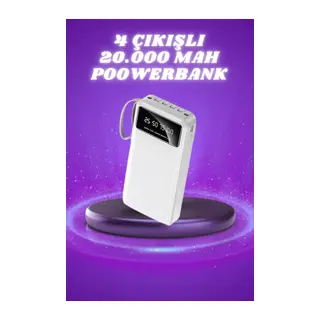 Powerbank Şarj Cihazı 4 Çıkışlı 20.000 MAH Powerbank Taşınabilir Çoklu Giriş