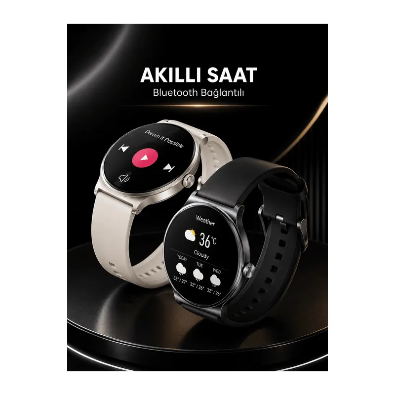 Akıllı Saat Sesli Görüşme Bluetooth Bağlantılı 3 Kordonlu