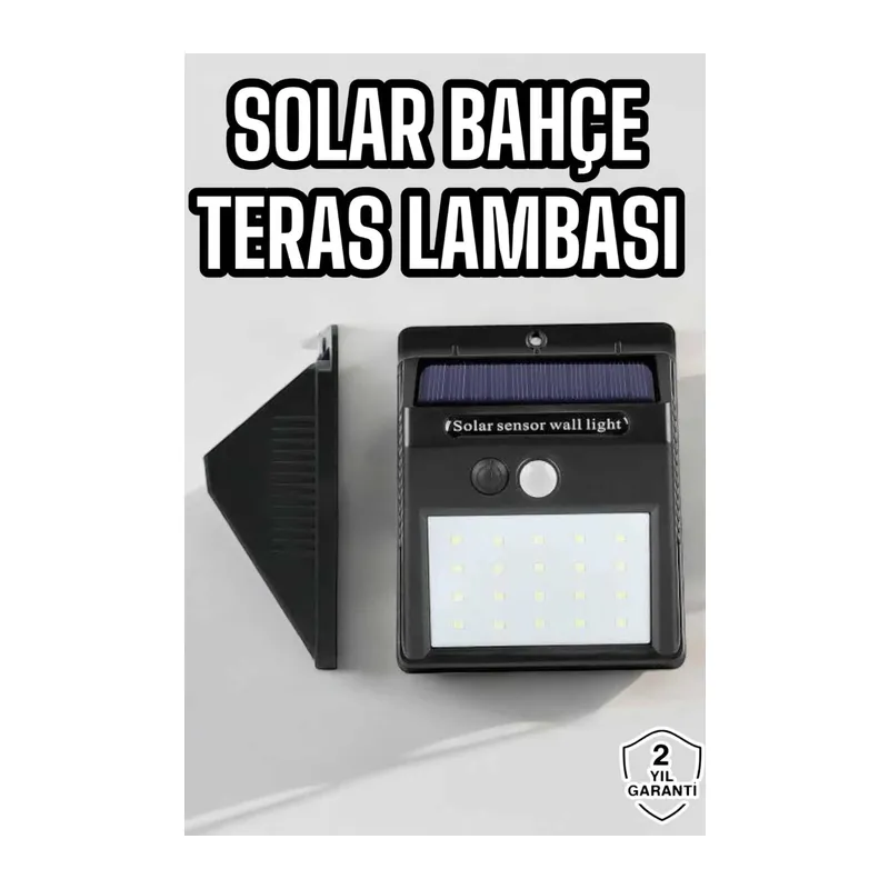 Güneş Enerjili Bahçe Lambası Solar Gece Aydınlatma Sensörlü Lamba
