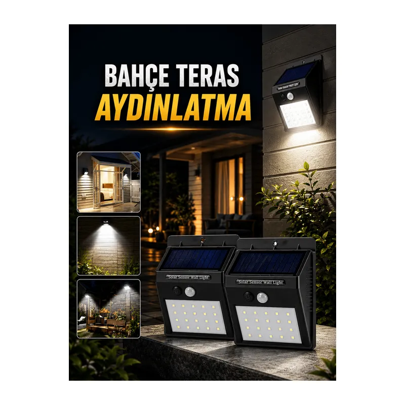 Solar Lamba Giriş, Bahçe Yol Avlu Hareket Sensörlü Led