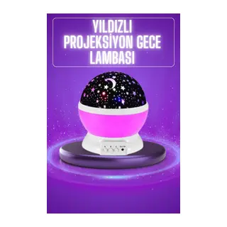 Yıldız Görünümlü Gece Lambası Renkli Masa Lambası Gökyüzü Projeksiyon