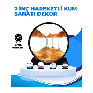 Döndürülebilir Dinamik Kum Tablosu – Stres Giderici, Yüksek Kaliteli Cam ve Doğal Kum ile Sanatsal Masa Dekoru