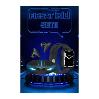 Yeni Nesil Akıllı Saat ve Kablosuz Kulaklık Kampanyası İkili Set Bluetooth Bağlantılı