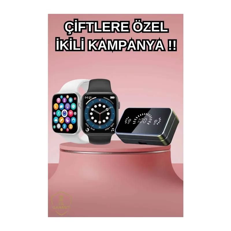 Powerbank Bluetooth Kulaklık Ve Yeni Model Akıllı Saat Seti ANC Özelliği Dokunamatik