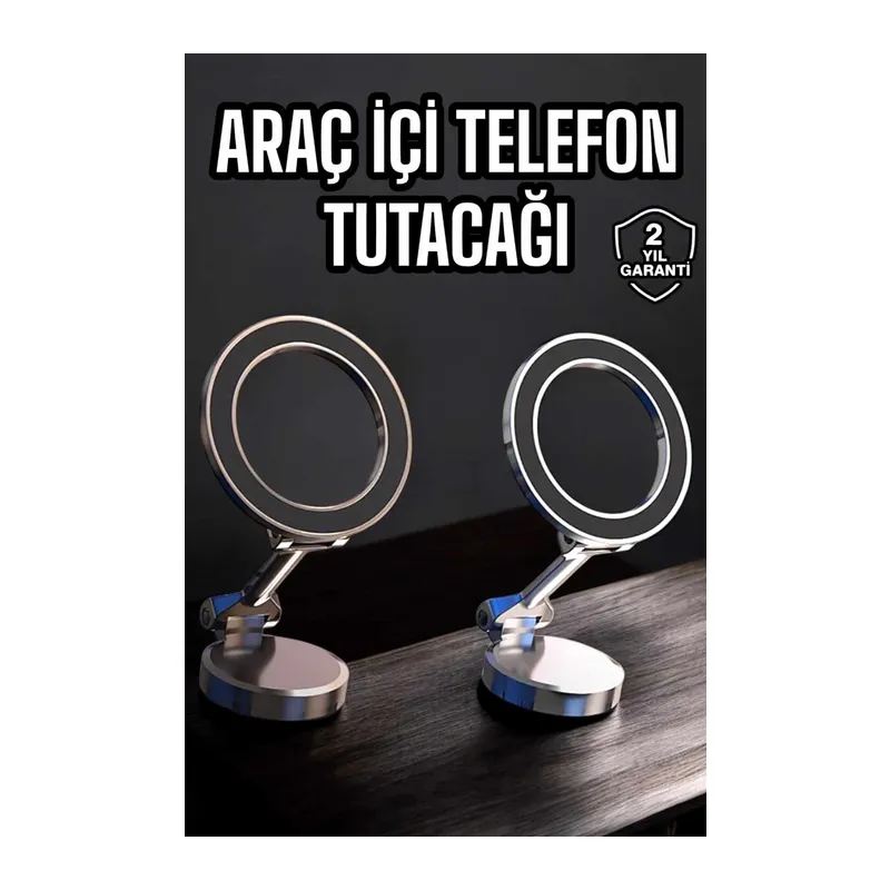 Telefon Tutucu Tüm Arabalara Uyumlu Araç İçi Katlanabilir Manyetik Tasarım