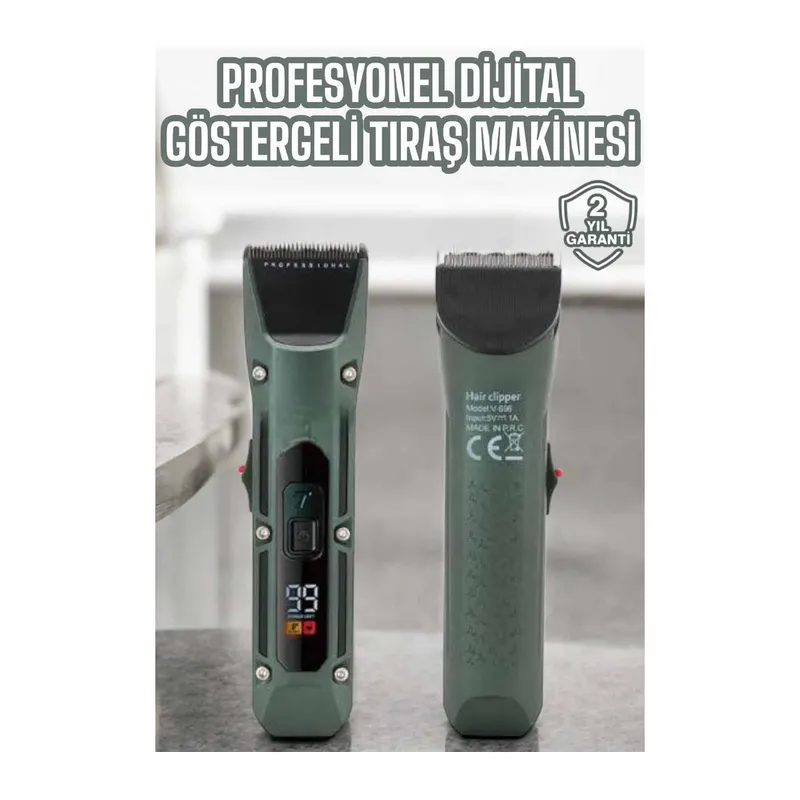 Tıraş Makinesi Dijital Göstergeli Turbo Motor Paslanmaz Çelik