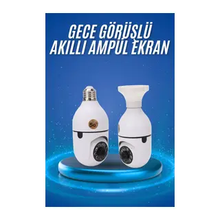 Gece Görüşlü Akıllı Dönebilen Ev Kamerası Ampül Kamera