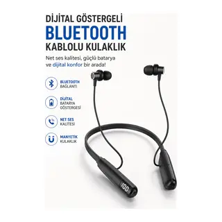 Dijital Batarya Göstergeli Bluetooth Özellikli Boyun Askılı Kulaklık