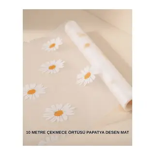 10 Metre Papatya Desenli Kolay Temizlenebilir Çekmece Matı