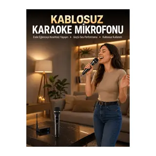 Profesyonel Kablosuz Mikrofon Seti Çift Mikrofonlu