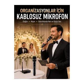 Yeni Nesil Kablosuz El Mikrofonu Seti Dijital Ekranlı Çift Mikrofonlu