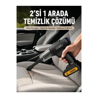 Kablosuz Araç El Süpürgesi Hava Pompası Kombinasyon