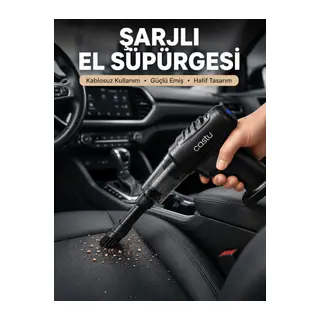 Şarjlı Araç İçi El Süpürgesi ve Hava Pompası