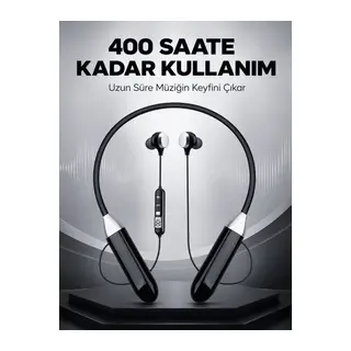 Spor İçin Bluetooth Boyun Kulaklığı Mikrofonlu Kablosuz Kulak İçi Müzik ve Telefon Kulaklığı