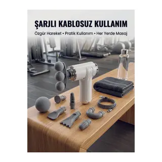 Taşınabilir Şarjlı Kas Masaj Tabancası Derin Doku Masajı İçin 8 Başlıklı Profesyonel Cihaz
