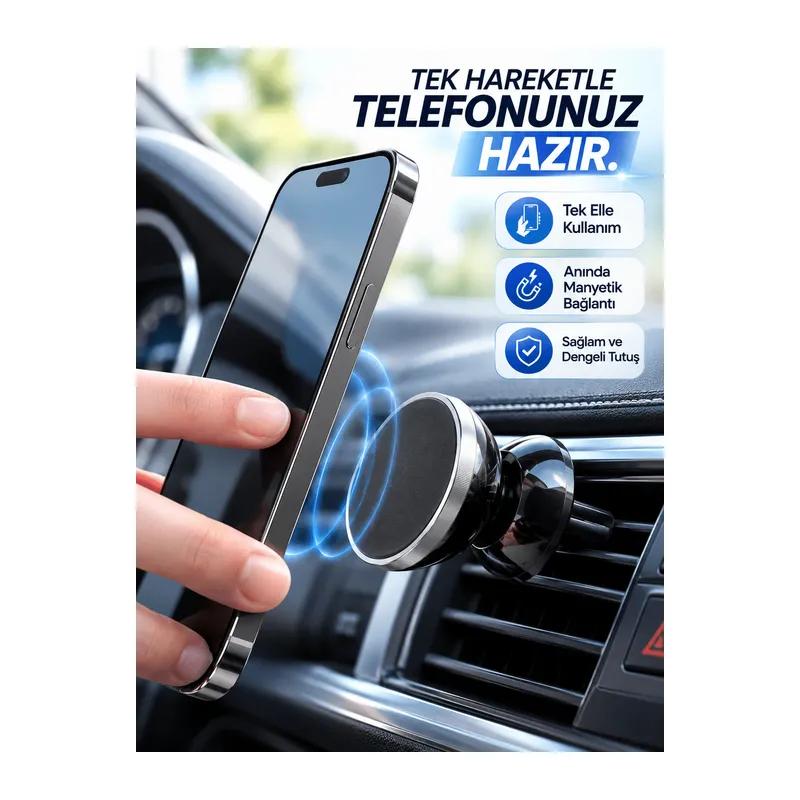 Havalandırma Izgarası İçin Manyetik Araç Telefon Tutucu