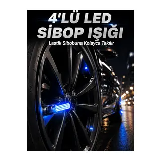4'lü Araç Sibop LED Işığı Otomatik Açılan Lastik Işığı Seti