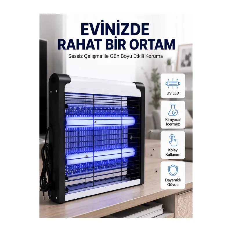 Ev, Ofis ve İş Yerleri İçin Sessiz UV LED Sinek Yakalama Cihazı