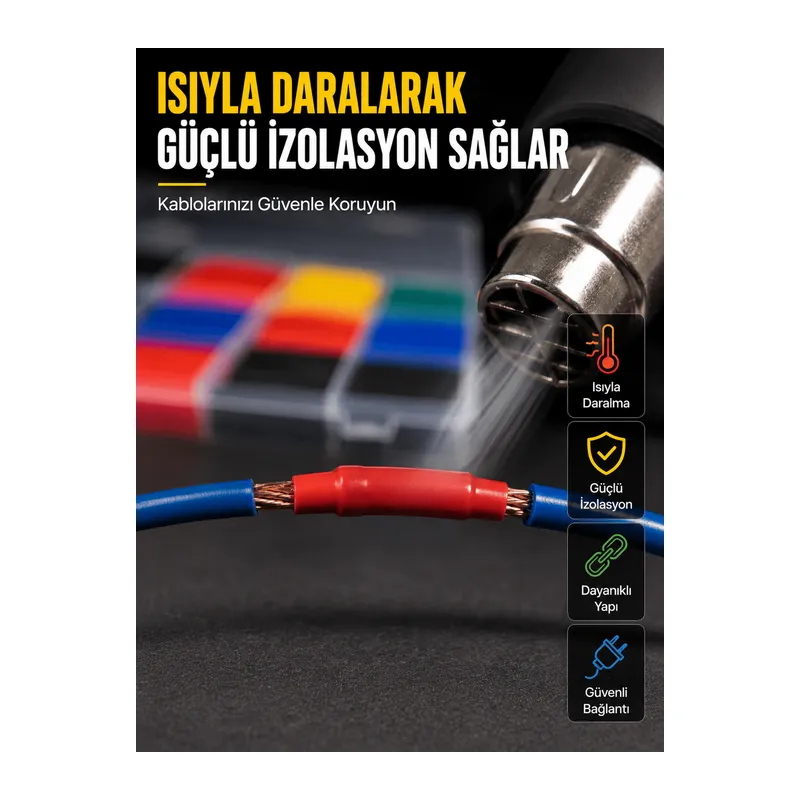 560 Makaron Seti Elektrik ve Elektronik Kablo İzolasyon Tamir Seti