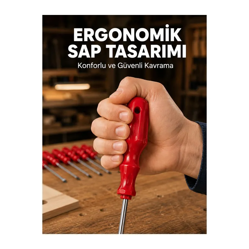 Çelik 7'li Tornavida Seti Ergonomik Sap Profesyonel Kullanım