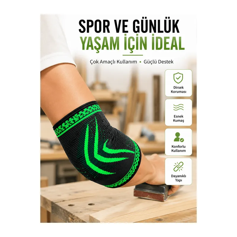 Dirsek Destekliği Kompresyonlu Elastik Spor Dirsek Koruyucu Günlük Kullanım İçin
