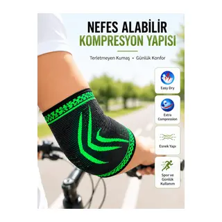 Spor Dirsekliği Dirsek Koruyucu Kompresyonlu Nefes Alabilir Esnek Destek Bandajı