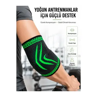 Elastik Kompresyon Dirsek Destekliği Spor Fitness Günlük Kullanım Dirseklik