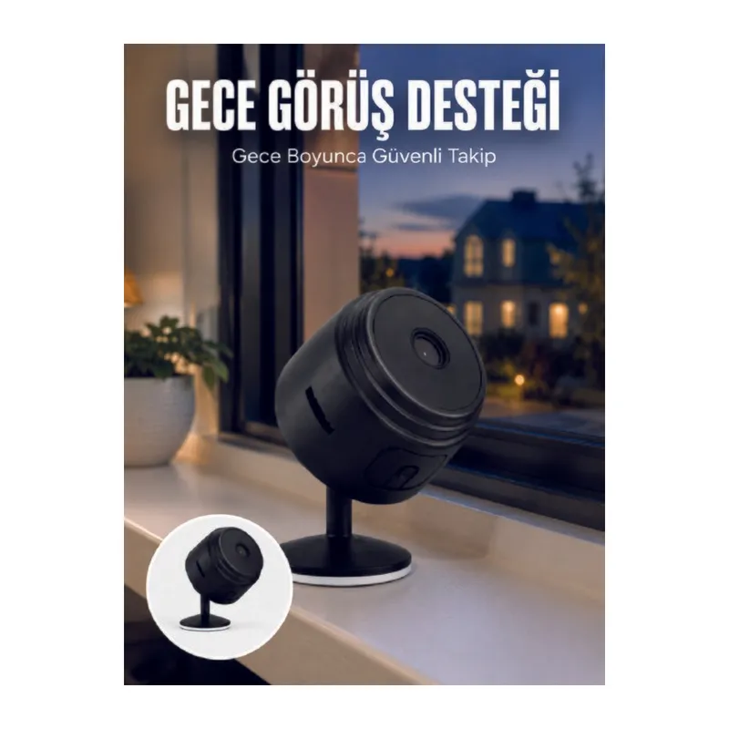 A9 Şarjlı Mini IP Kamera HD Kablosuz Güvenlik Kamerası Micro SD Kart Destekli