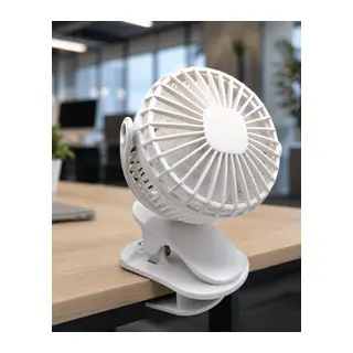 360 Derece Dönebilen Mandallı Şarjlı Mini Masa Fanı