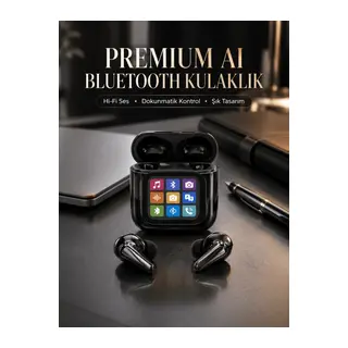 AI Destekli Dokunmatik Ekranlı Kablosuz Bluetooth Kulaklık