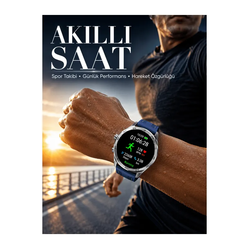 3 Değiştirilebilir Kordonlu Suya Dayanıklı Bluetooth Akıllı Saat