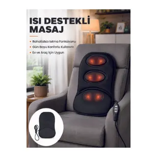 Isıtmalı Masaj Minderi Masaj Motoru, Kablolu Kumanda ve Çoklu Masaj Modu