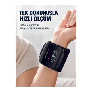 Bilekten Dijital Tansiyon Ölçer Geniş Ekran ve Kolay Okunabilir Gösterge