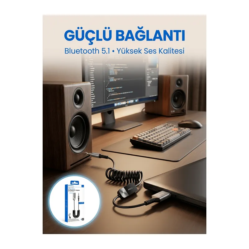 AUX Girişli Cihazlar İçin Kablosuz Bluetooth Adaptörü