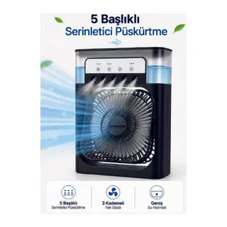 Modern Püskürtmeli Masaüstü Fan Geniş Su Haznesi, 5 Sis Çıkışı, 3 Kademe Fan Gücü