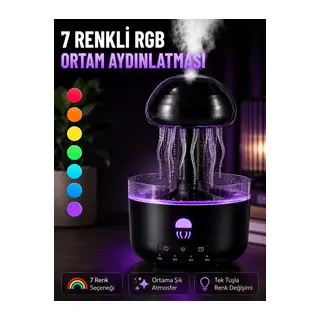 Dekoratif Denizanası Efektli Hava Nemlendirici RGB Gece Lambalı Ultrasonik Buhar Cihazı