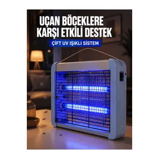 Çift UV Işıklı Elektrikli Sinek Öldürücü 12W Asılabilir Uçan Böcek Lambası