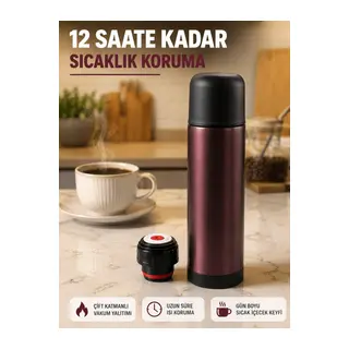Sızdırmaz Kapaklı Vakumlu Termos Uzun Süre Sıcak Soğuk Tutan Termos