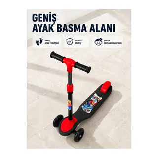 Çocuklar İçin 3 Tekerlekli Scooter Ayarlanabilir Gidonlu Eğlenceli Sürüş Aracı