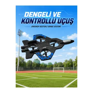 Savaş Uçağı Tasarımlı Drone 2.4G Uzaktan Kumandalı 360° Takla Jiroskop Tek Tuş Kalkış İniş