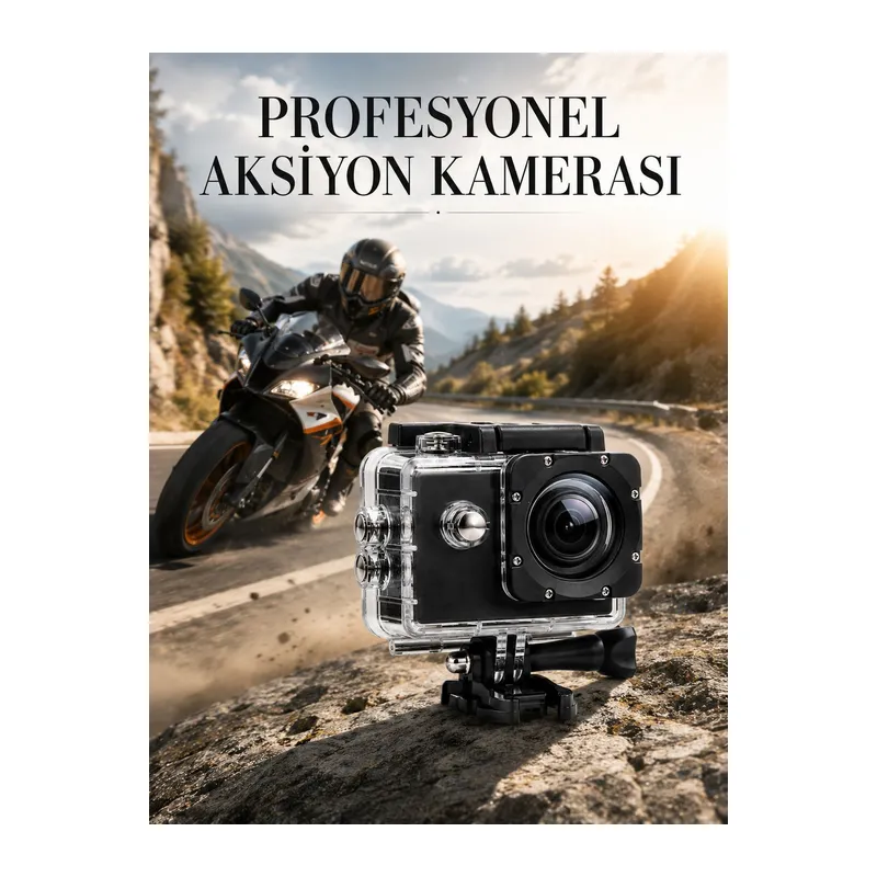 Profesyonel 4K Aksiyon Kamerası Geniş Açılı WiFi Destekli