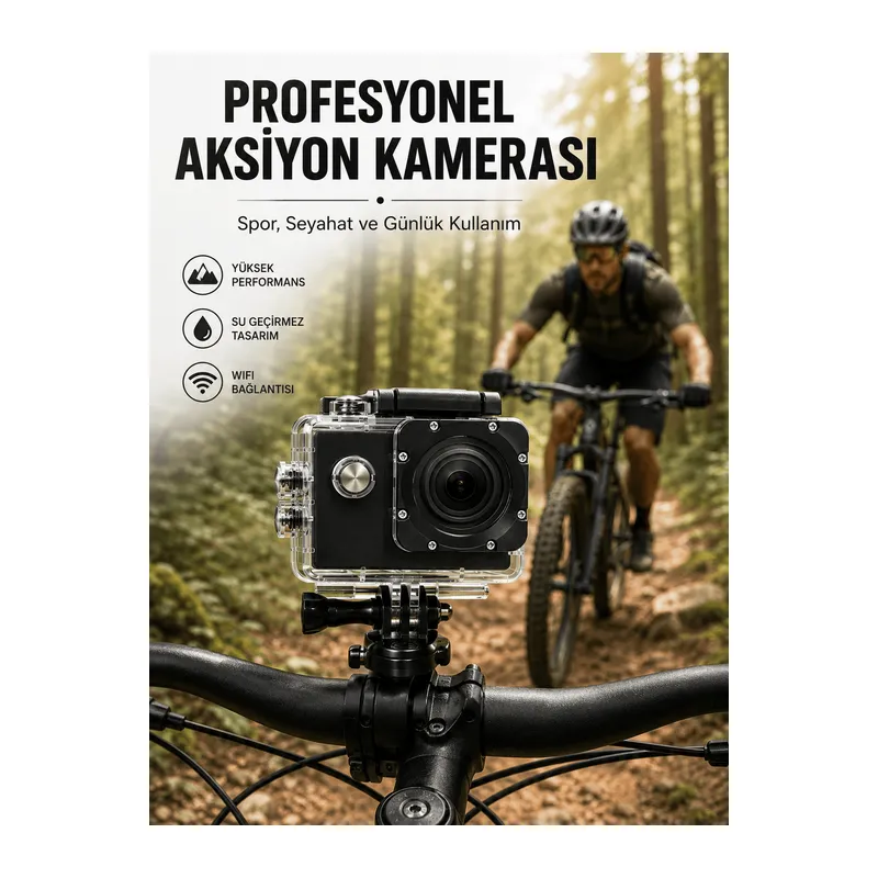 Profesyonel Çekimler İçin 4K Ultra HD WiFi Spor Kamerası